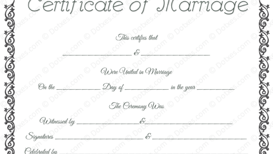 free printable marriage certificate