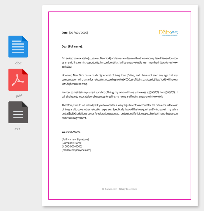 Sample Salary Increment Letter To Boss