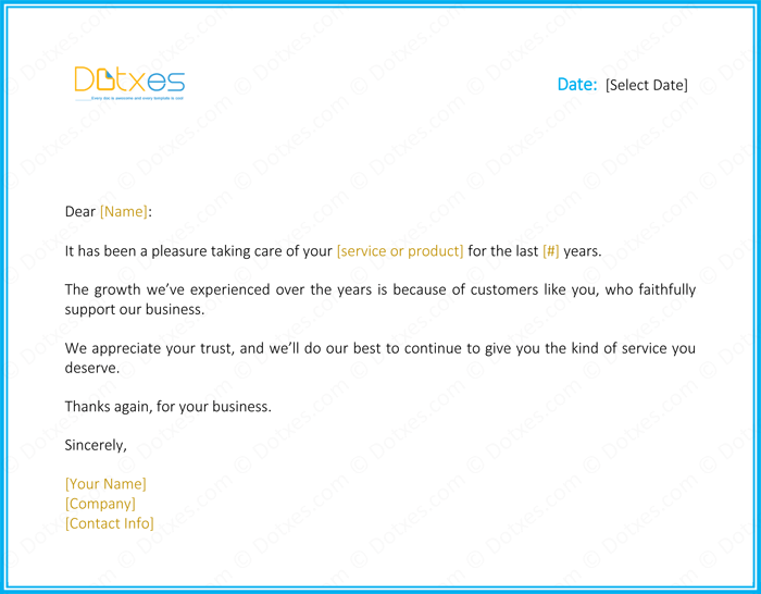 sample thank you letter to client