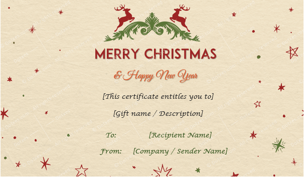 Christmas Gift Certificate (Camel Texture)