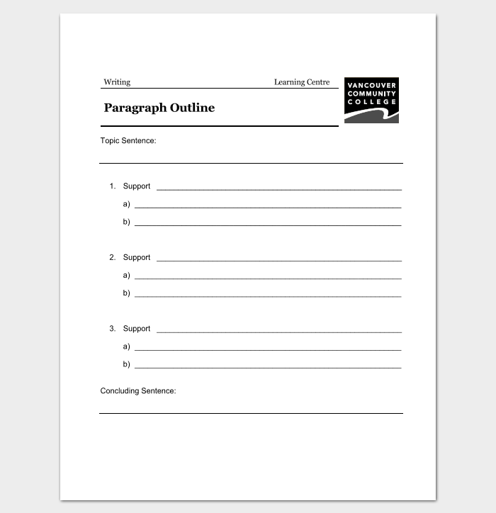 Blank Paragraph Outline Template