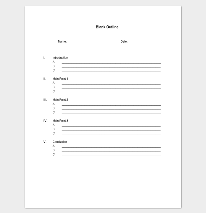 Blank Outline Template for PDF