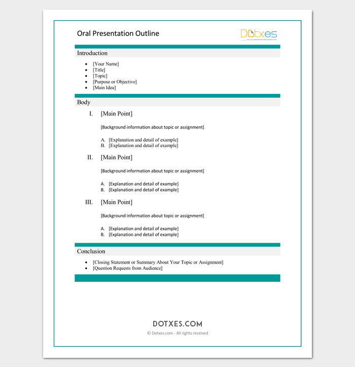 oral presentation structure template