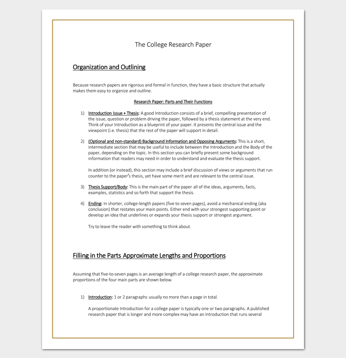Research Paper Outline Template (College)