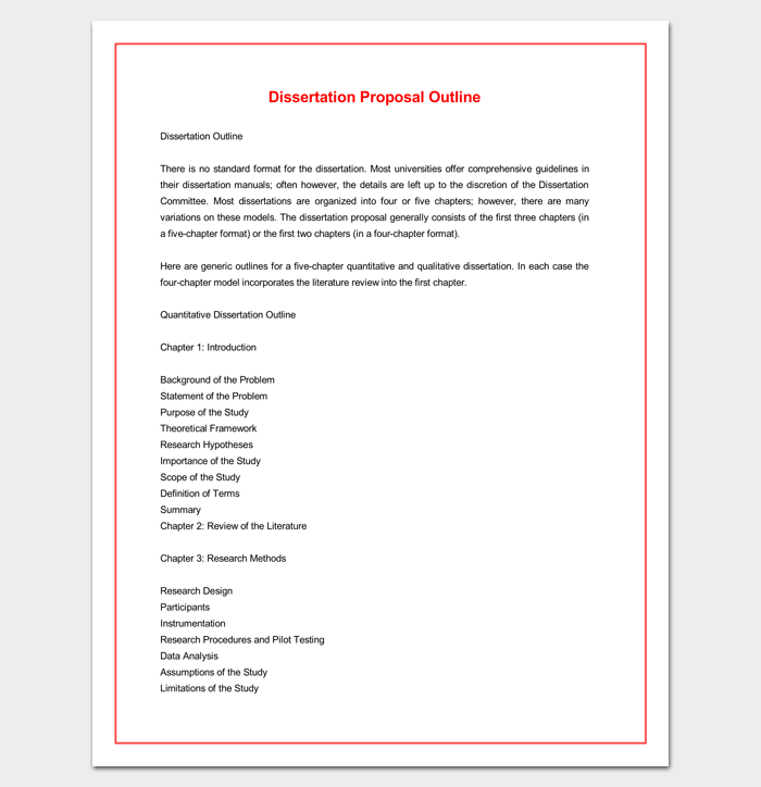 dissertation outline template word