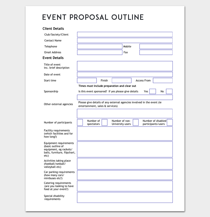 Event Proposal Outline Template Word Doc