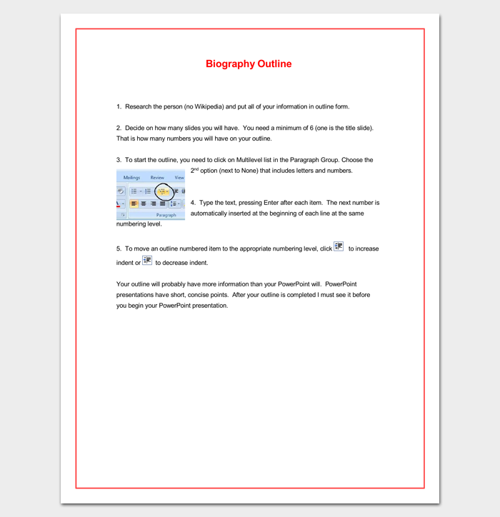How to Write a Biography Outline in Microsoft Word