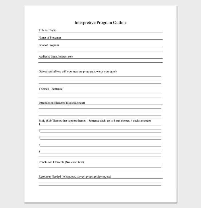 Interpretive Program Outline PDF Format