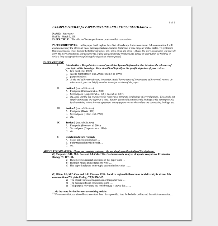 Literature Review Outline Template - 20+ Formats, Examples & Samples