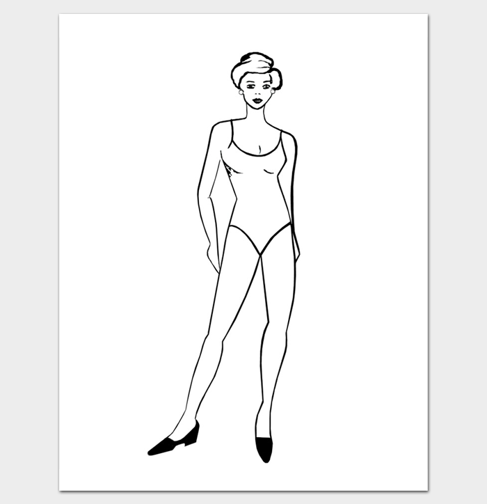 Printable Outline of Female Body Shape