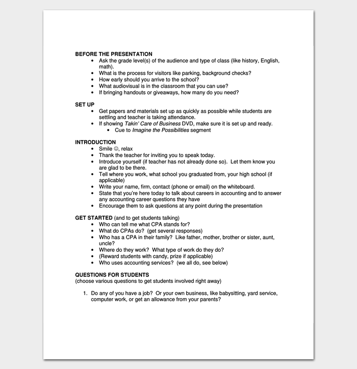 Script Outline Example for PDF