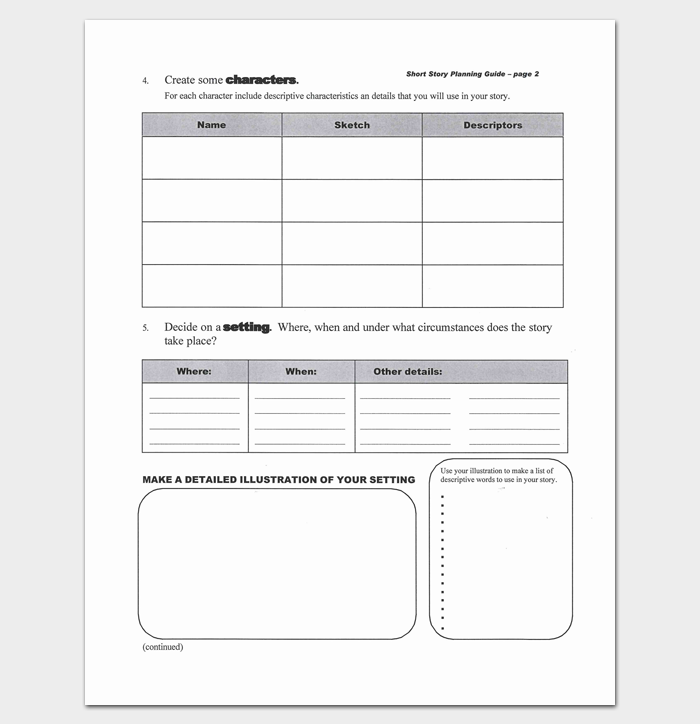 Short Story Outline Worksheet