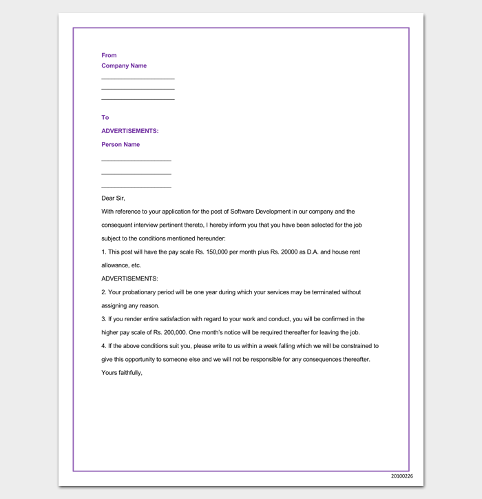 IT Company Appointment Letter in Word