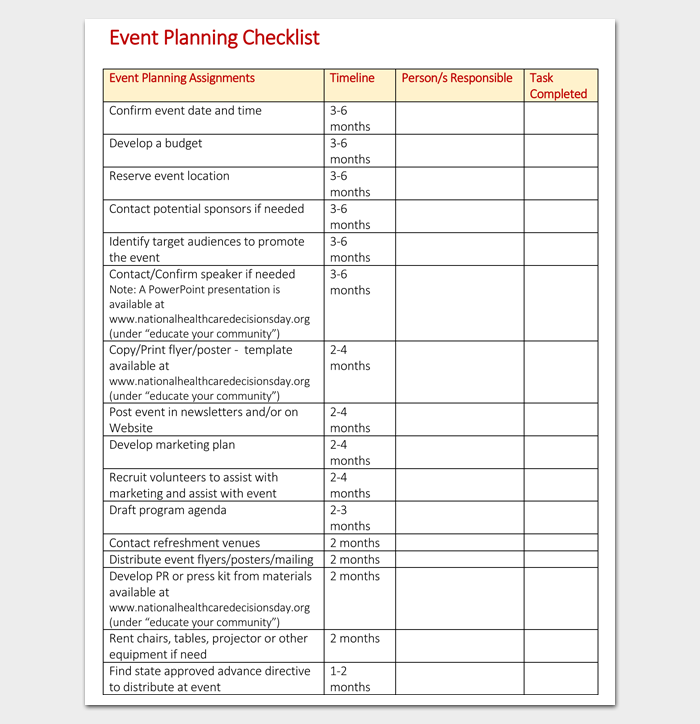 Healthcare Event Planning Checklist