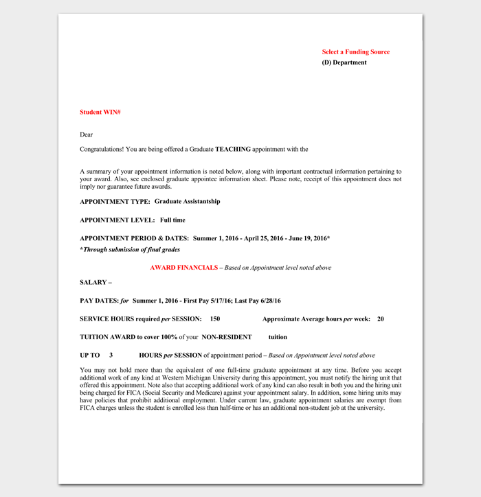Teaching Job Appointment Letter 1