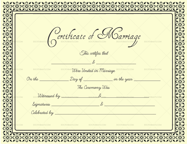 Editable Marriage Certificate Template (in Word, PDF)