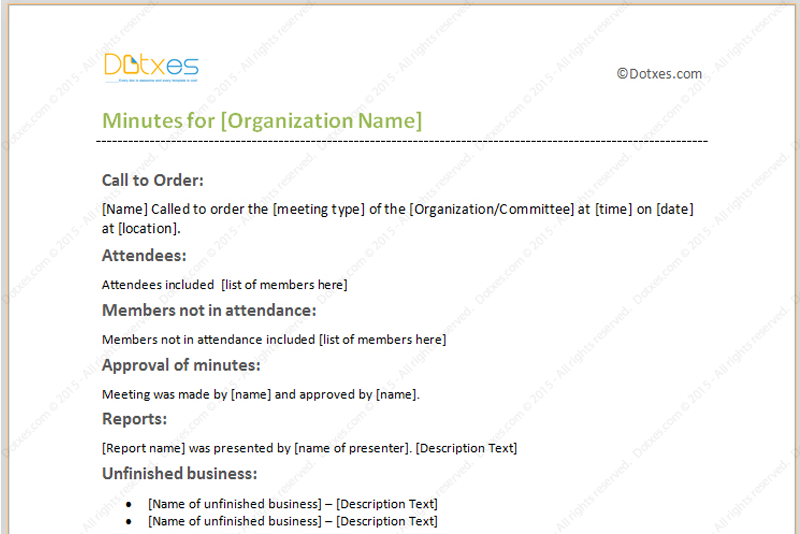 Meeting-minutes-template with formal format (featured-image)