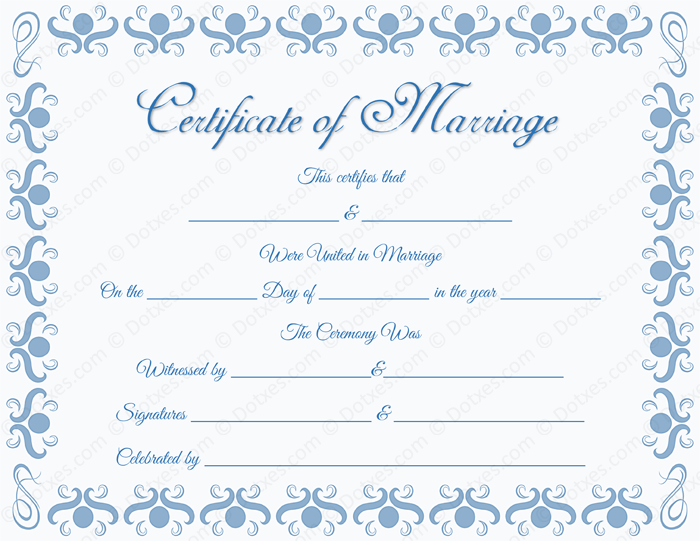 Round Grill Border Blank Marriage Certificate Template