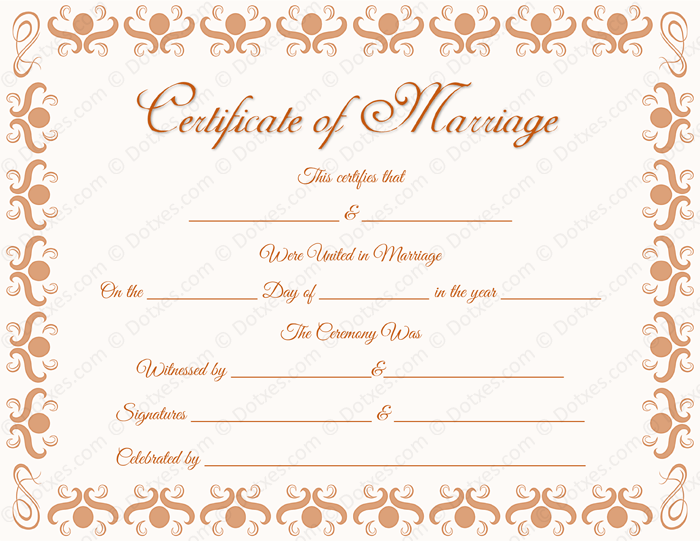 Round Grill Border Marriage Certificate Format for PDF